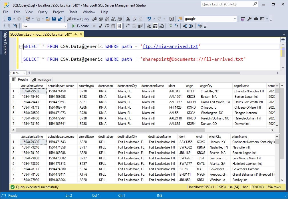 import csv to sql server 2016 double quotes